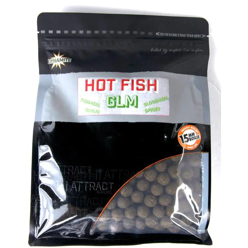 Протеинови топчета DYNAMITE BAITS Hot Fish and GLM Boilie 1kg
