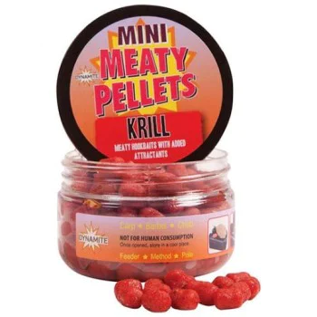 Стръв за кука DYNAMITE BAITS Meaty Fish Bites Pellets Red Krill 8mm