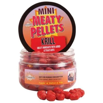 Стръв за кука DYNAMITE BAITS Meaty Fish Bites Pellets Red Krill 8mm