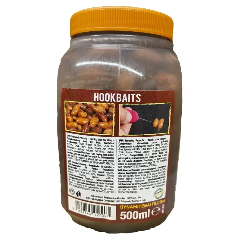 Тигров фъстък DYNAMITE BAITS Frenzied Peanuts Boosted Hookbaits 500 ml