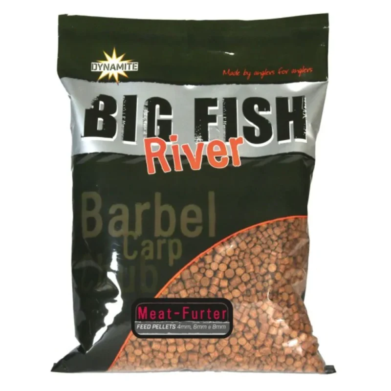 Пелети DYNAMITE BAITS Big Fish River Meat-Furter Pellets 4, 6, 8mm 1.8kg