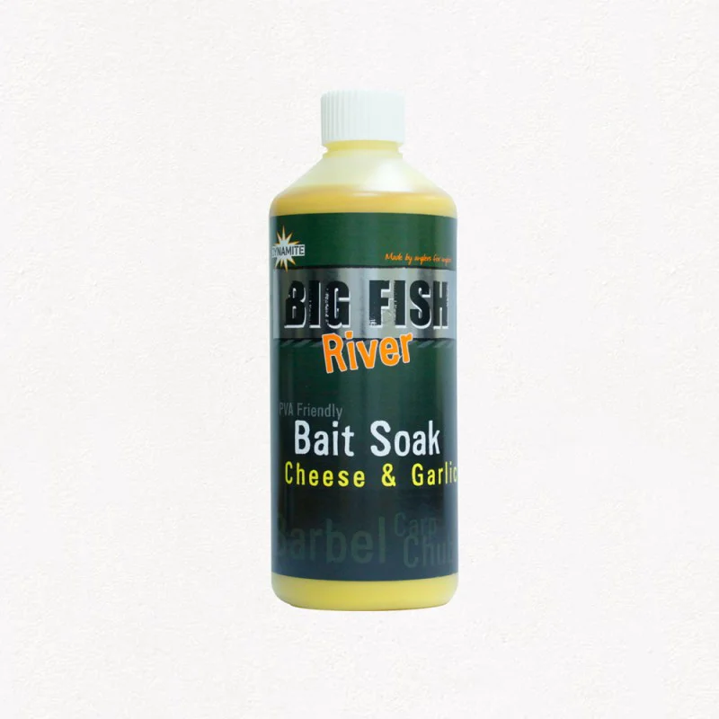 DYNAMITE BAITS Big Fish River Bait Soak - Cheese and Garlic 500ml