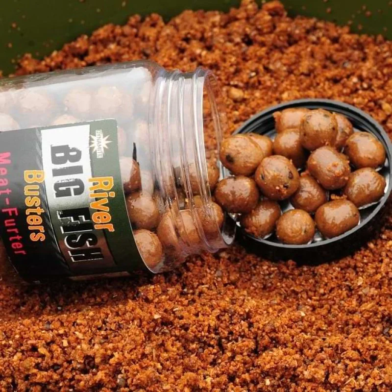 Стръв DYNAMITE BAITS Big Fish River Meat Furter Busters Hookbaits 120g
