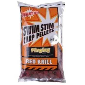 Пелети DYNAMITE BAITS Swim Stim Pinging Pellets 13mm Red Krill 900g