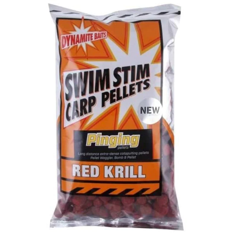 Пелети DYNAMITE BAITS Swim Stim Pinging Pellets 13mm Red Krill 900g