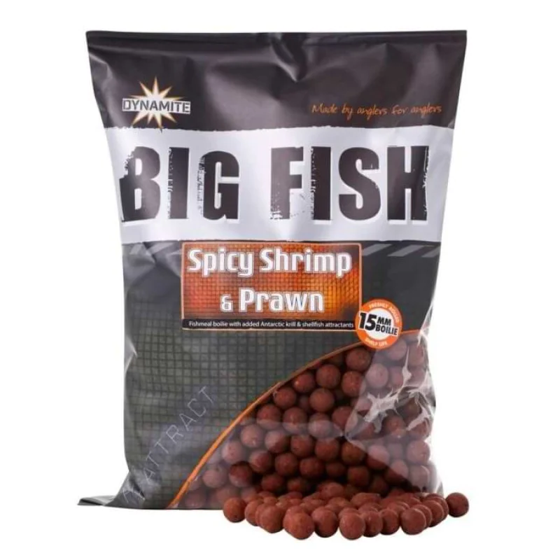 Протеинови топчета DYNAMITE BAITS Spicy Shrimp and Prawn Boilies 1.8kg