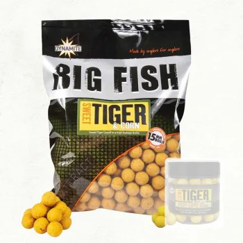 Протеинови топчета DYNAMITE BAITS Big Fish Sweet Tiger and Corn Boilies 15mm 1.8kg
