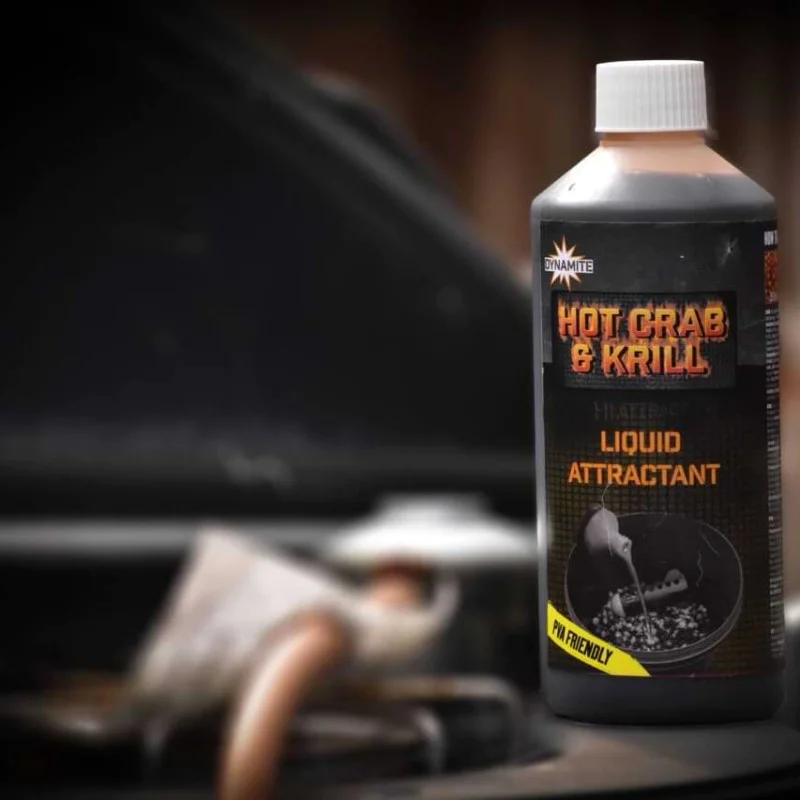 Течен ароматизатор DYNAMITE BAITS Hot Crab and Krill Liquid Attractant 500ml