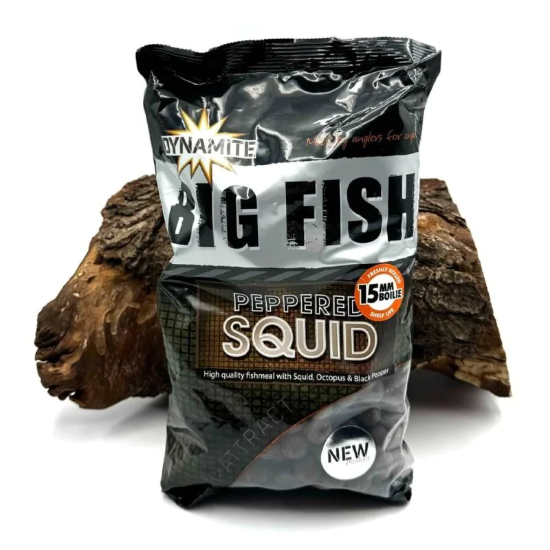 Протеинови топчета DYNAMITE BAITS Peppered Squid Boilies 15mm 1.8kg