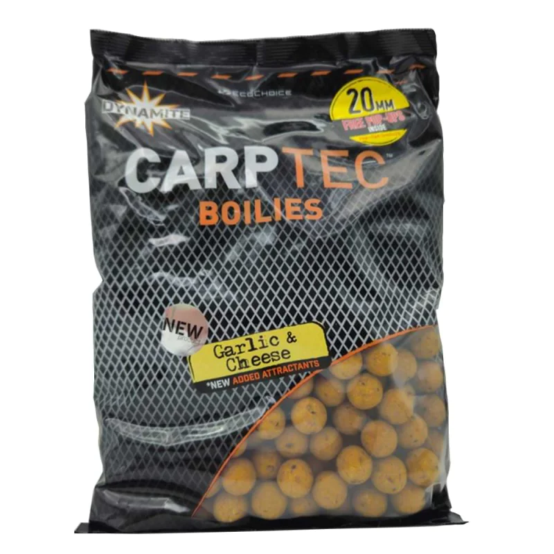 Протеинови топчета DYNAMITE BAITS Garlic and Cheese Carp Tec Boilies 20mm 1.8kg