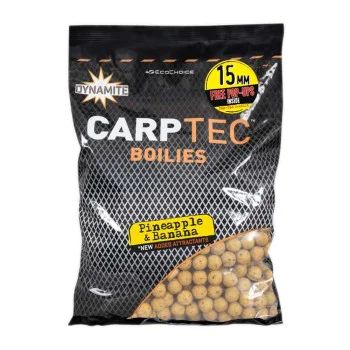 Протеинови топчета DYNAMITE BAITS Pineapple and Banana Carp Tec Boilies 15mm 1.8kg