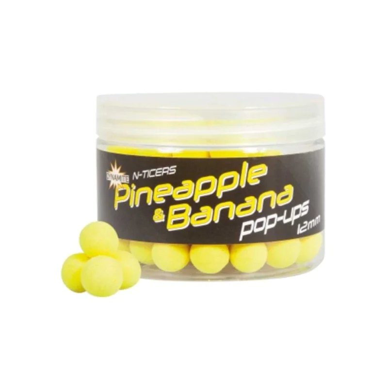 Плуващи топчета DYNAMITE BAITS N-Ticers Pineapple & Banana Pop-Up 12mm