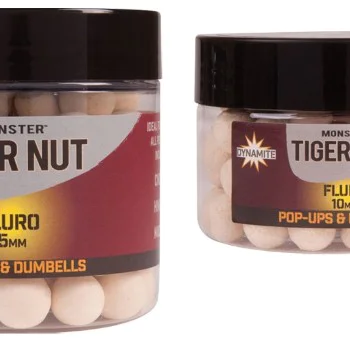 Плуващи DYNAMITE BAITS Monster Tiger Nut White Fluro Pop-Ups and Dumbells