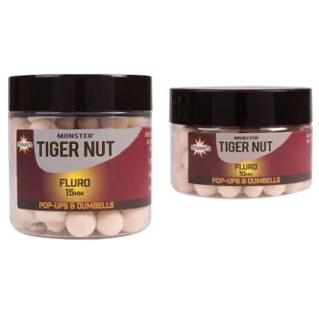 Плуващи DYNAMITE BAITS Monster Tiger Nut White Fluro Pop-Ups and Dumbells