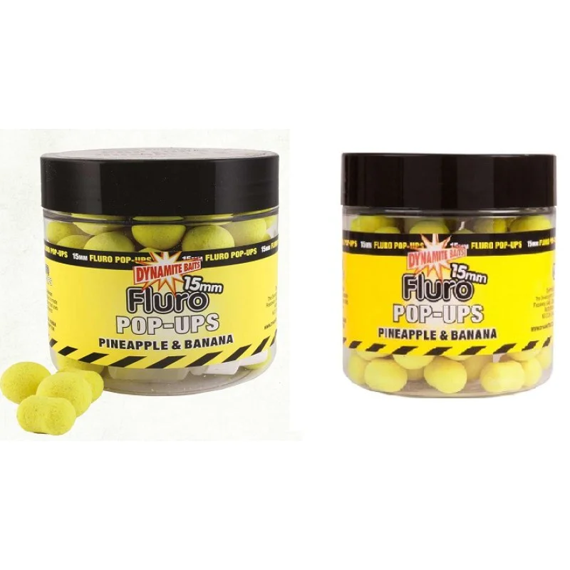 Плуващи дъмбели DYNAMITE BAITS Pineapple Banana Fluro Pop-Ups - Dumbells