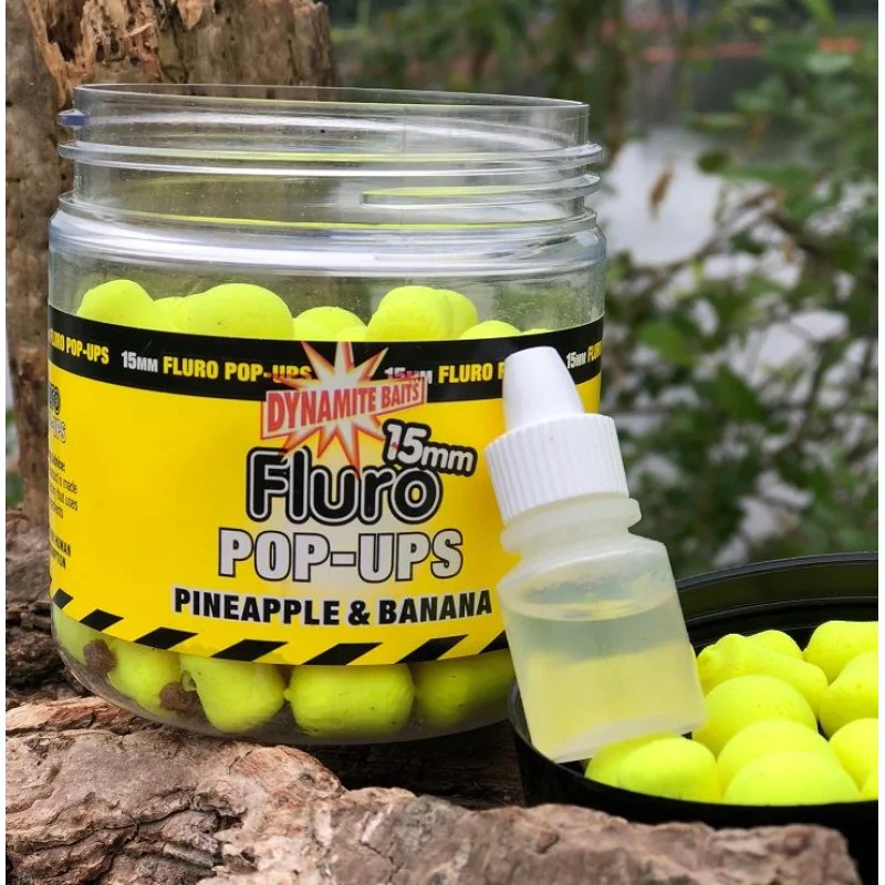Плуващи дъмбели DYNAMITE BAITS Pineapple Banana Fluro Pop-Ups - Dumbells