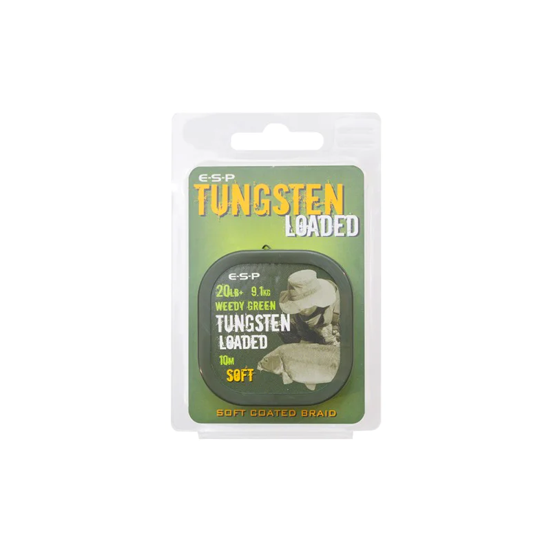 Плетено влакно за повод ESP Tungsten Loaded 20lb Weedy Green Soft