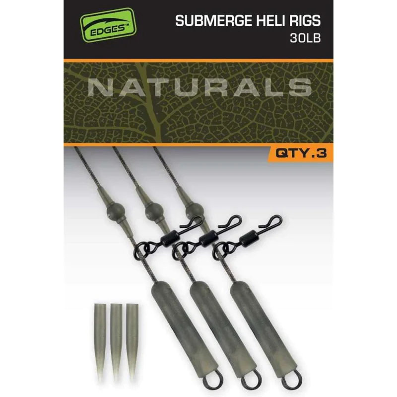 Шаранджийски монтаж FOX Naturals Submerge Heli Rigs 30lb x 3