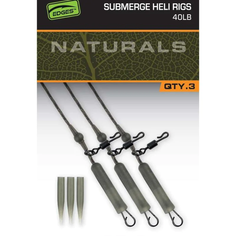 Шаранджийски монтаж FOX Naturals Submerge Heli Rigs 40lb x 3