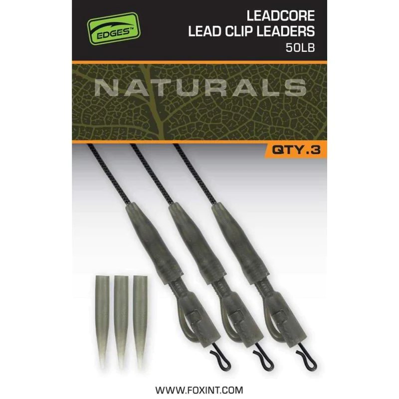 Шаранджийски монтаж FOX Naturals Leadcore PG Lead Clip Leaders 50lb