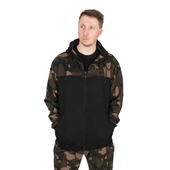 Суитшърт FOX LW Black with Camo Split Zip Hoody