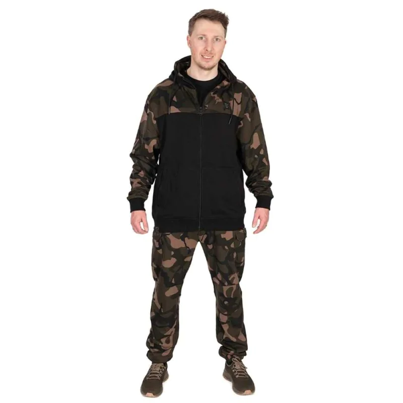 Суитшърт FOX LW Black with Camo Split Zip Hoody