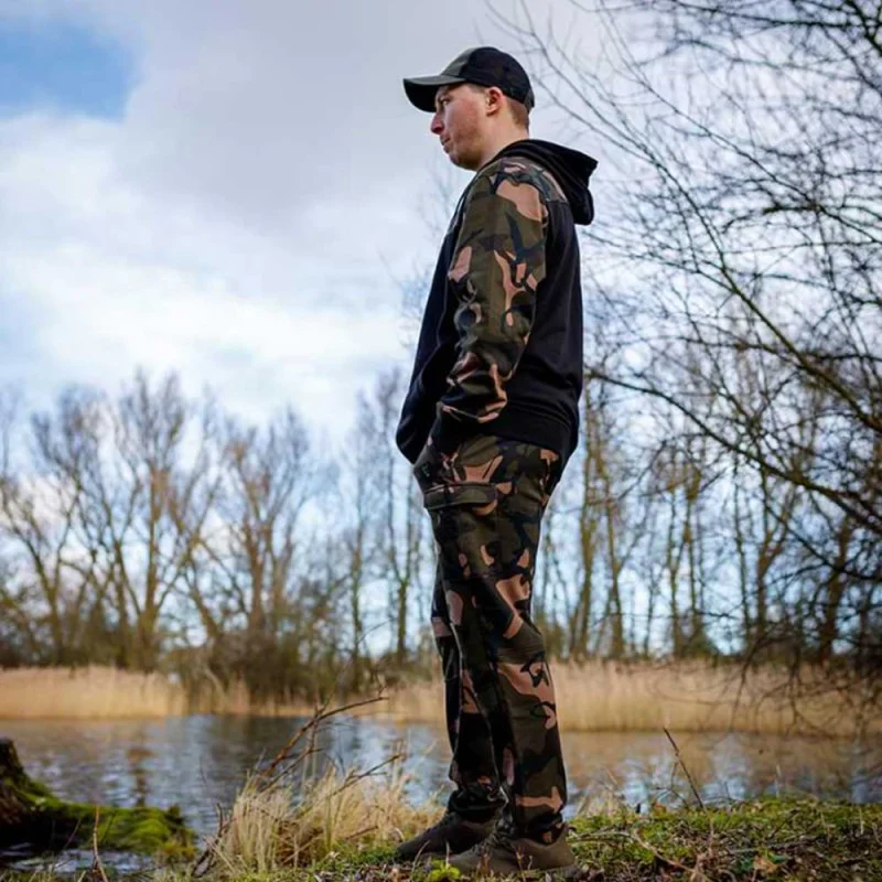 Суитшърт FOX LW Black with Camo Split Zip Hoody