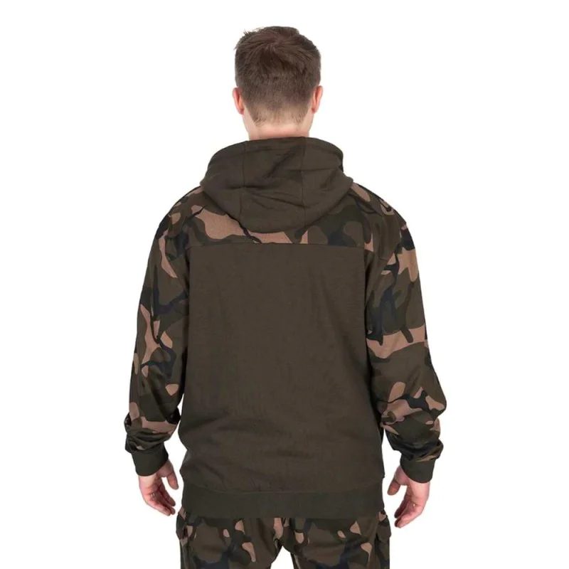 Суитшърт FOX LW Khaki with Camo Split Zip Hoody