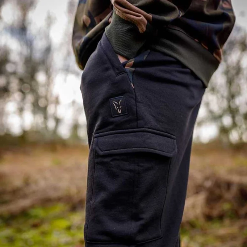 Панталони FOX LW Black with Camo Combat Joggers