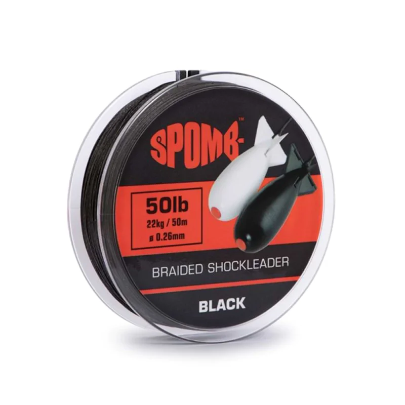Шок лидер FOX Spomb Braided Leader 50lb 0.26mm 50m Black