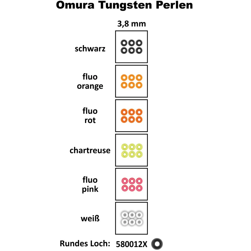 Волфрамова тежест FTM Tungsten Bead Omura Round Hole - Ø 3,8mm