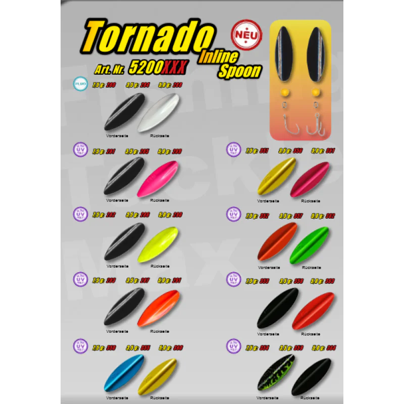Проходна клатушка FTM Tornado UV Color Inline Spoon 7.5g