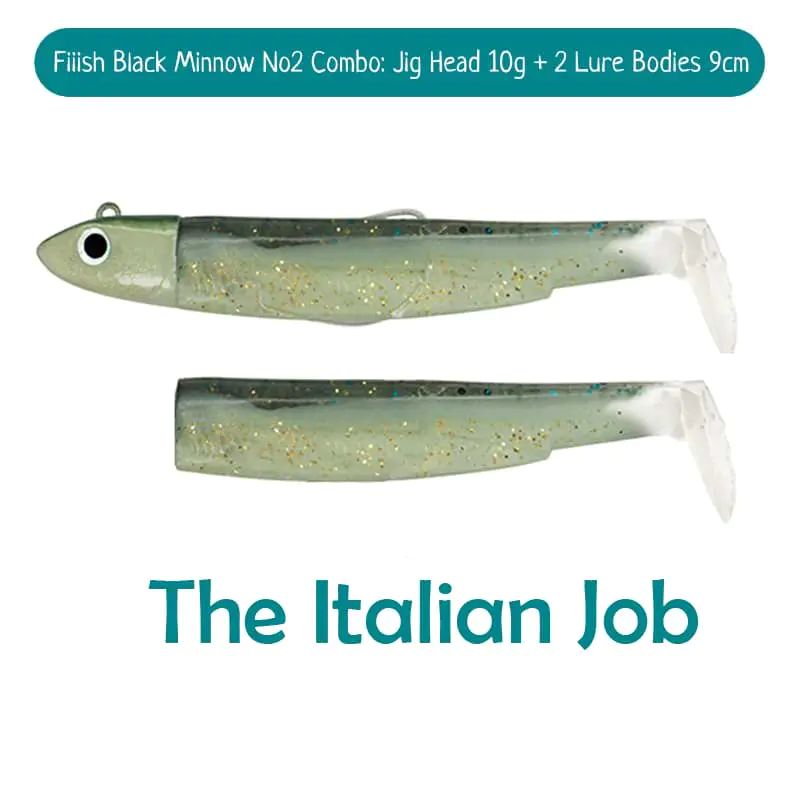 Силиконова примамка FIIISH Black Minnow No2 Combo Jig Head 10g - 2 Lure Bodies 9cm