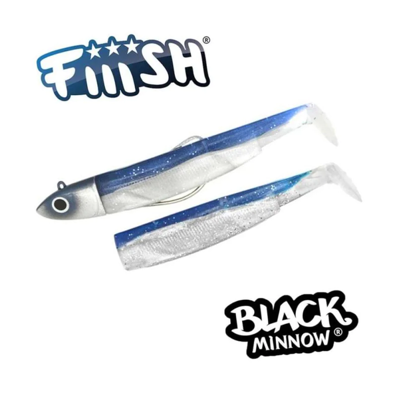Силиконова примамка FIIISH Black Minnow No5 Combo Jig Head 60g - 2 Lure Bodies 16cm