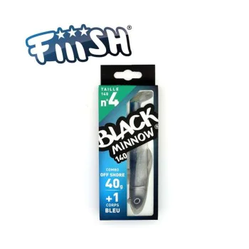 Силиконова примамка FIIISH Black Minnow No4 Combo Jig Head 40g - 2 Lure Bodies 14cm