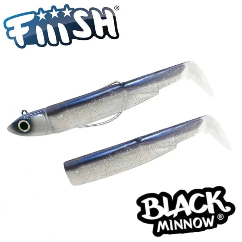 Силиконова примамка FIIISH Black Minnow No1 Combo Jig Head 6g - 2 Lure Bodies 7cm