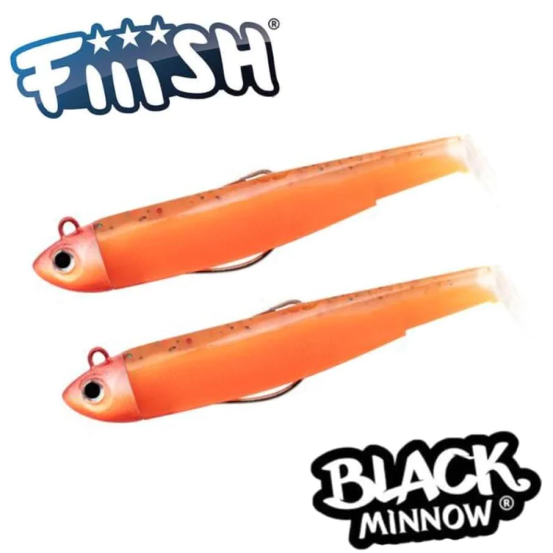 Силиконови примамки FIIISH Black Minnow No2.5 Double Combo 2 Jig Heads 12g - 2 Lure Bodies 10.5cm