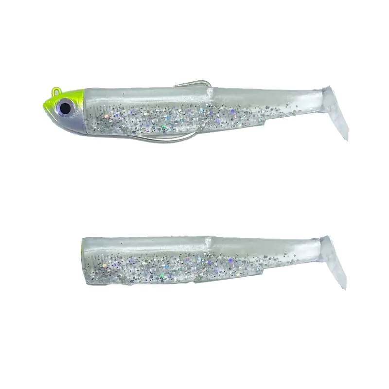 Силиконова примамка FIIISH Black Minnow No3 Combo Jig Head 12g - 2 Lure Bodies 12cm