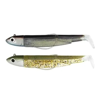 Силиконова примамка FIIISH Black Minnow No2 Double Combo 2 Jig Heads 10g - 2 Lure Bodies 9cm