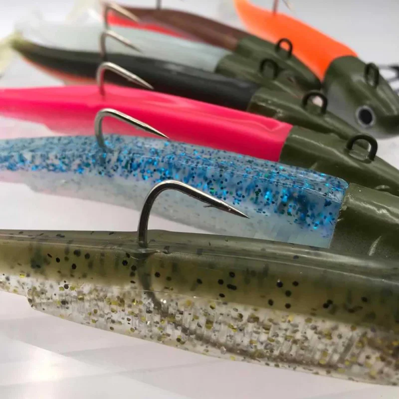 Силиконова примамка FIIISH Black Minnow No5 Combo Jig Head 90g - 2 Lure Bodies 16cm