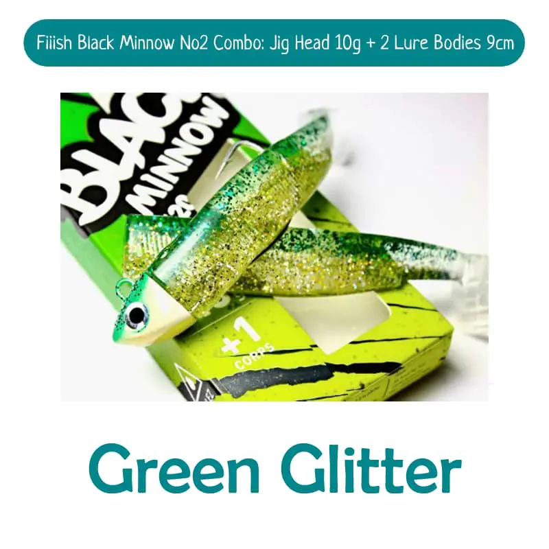 Силиконова примамка FIIISH Black Minnow No2 Combo Jig Head 10g - 2 Lure Bodies 9cm