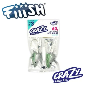 Джиг глава FIIISH Crazy Sand Eel No3 Jig Head 60g Off Shore