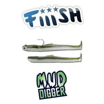 Силиконова примамка FIIISH Mud Digger 65 Combo Light - Jig Head 2g + 2 Lure Bodies 6.5cm