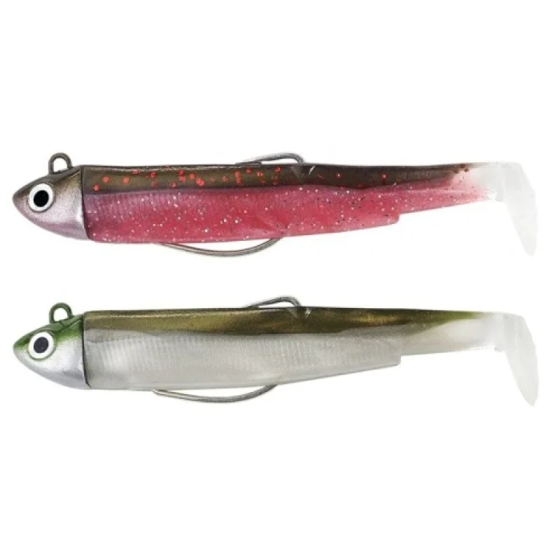 Силиконова примамка FIIISH Black Minnow No1 Double Combo 2 Jig Heads 4.5g - 2 Lure Bodies 7cm
