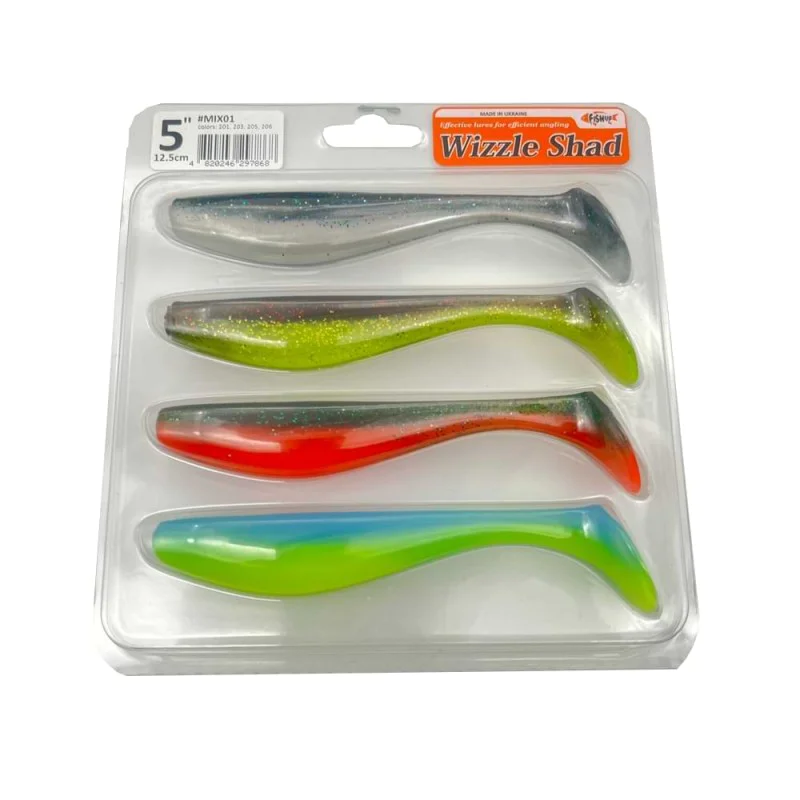 Силиконова примамка FISHUP Wizzle Shad 5 inch - 4pcs - MIX 01