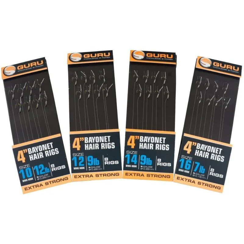 Вързани куки GURU Bayonet Ready Rigs 4 inch 10 cm MWG hook