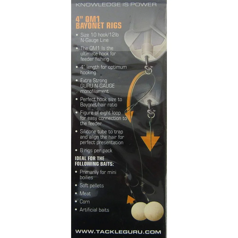 Вързани куки GURU QM1 Bayonet Ready Rigs 4 inch 10 cm