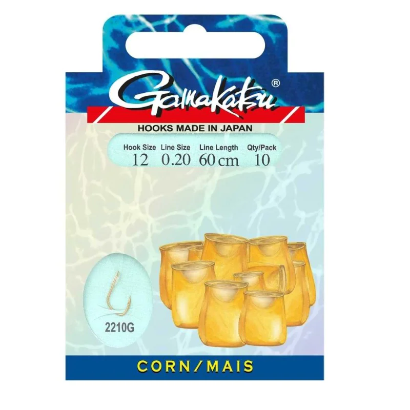 Вързани куки GAMAKATSU Corn LS-2210 Gold Hooks to Nylon 60cm