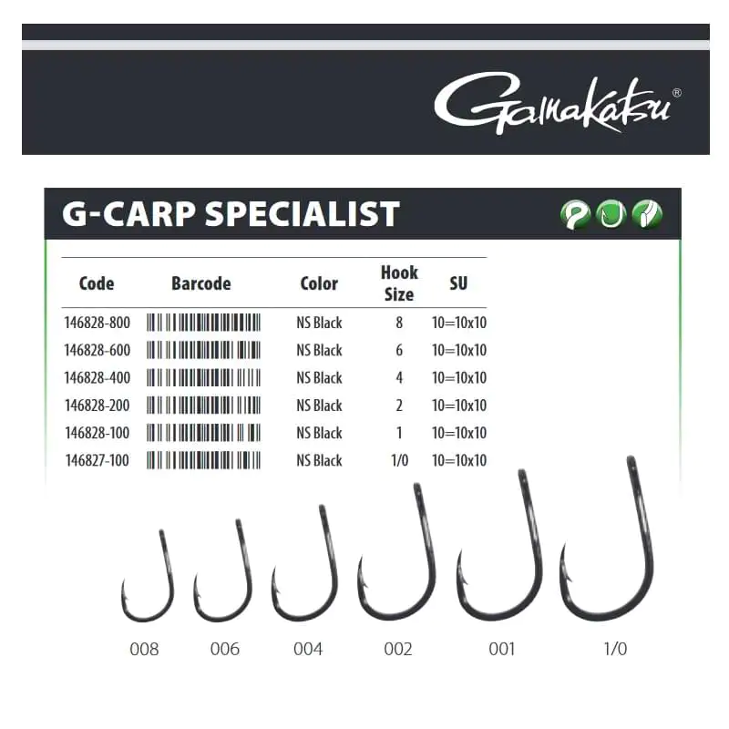 Куки шаранджийски GAMAKATSU G Carp Specialist Black