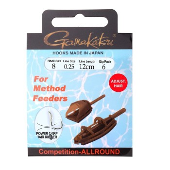 Вързани куки GAMAKATSU Method Feeder Hair Adjustable 12cm